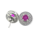 925 Sterling Silver Tops with Beautiful Zerkons and Pink Stones for Ladies